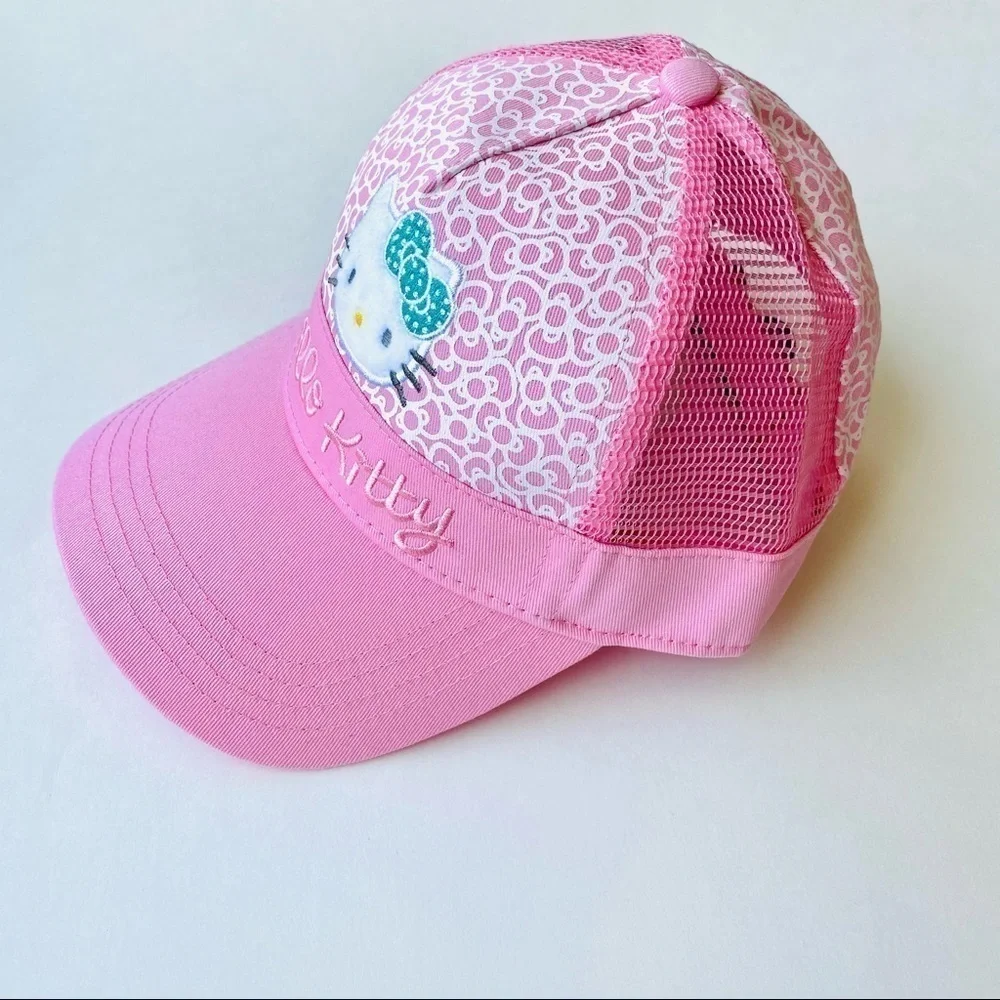 HELLO Kitty Pink Mesh Trucker Hat Women + Girls - Picture 3 of 16